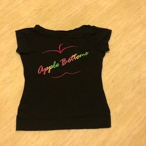 New Apple Bottoms Logo Printed Tee Black S/M